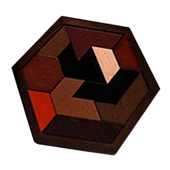 Lazsy Wooden Block Puzzle Logical Game Gift Challenging,Color Perception,Shape Pattern 11 Blocks