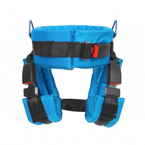 Lazsy trampolines Belt easy releasing Buckle Child trampolines Harness Metal Loops Sports Gear for Children, Blue