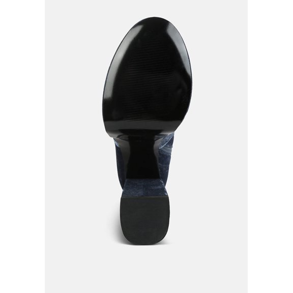 Lazuli High Block Heel Velvet Boot