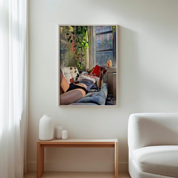 Lazy Afternoon Reading Poster Reading Nook Art Wall Art