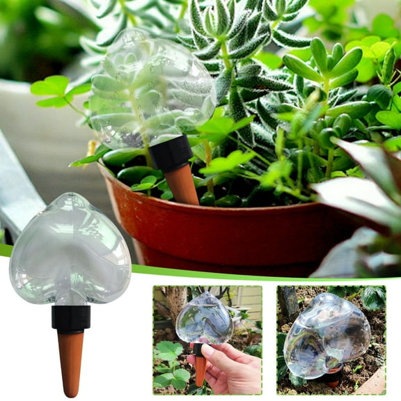 Lazy Automatic Plant Watering Device - Shaped Design for Succulents & Small Plants, Staggered Border to Prevent Overwatering, Self-Watering for Travel/Busy Days, Easy to Use, 3.9*6.3in