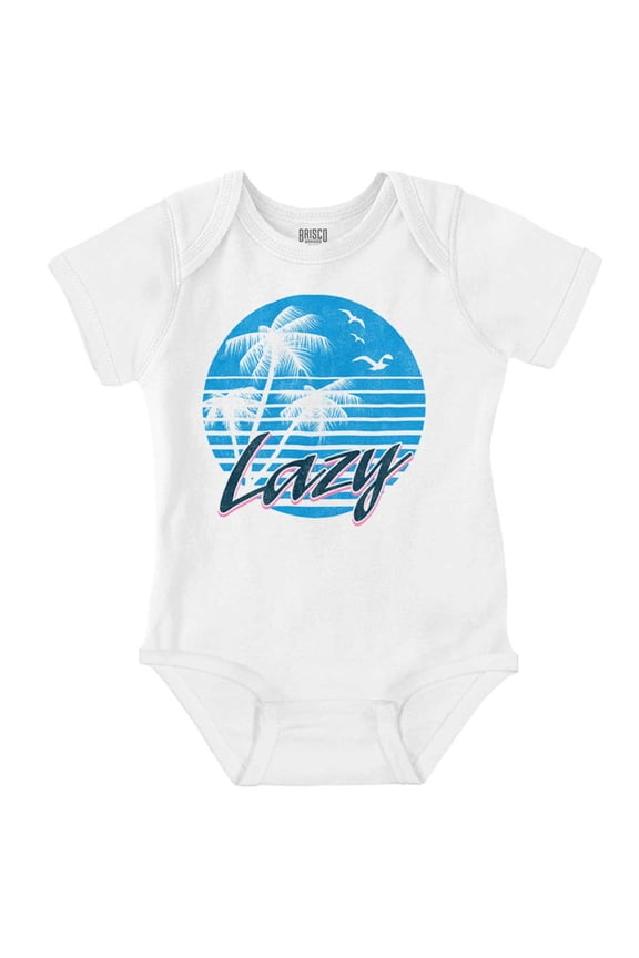Lazy Beach Bum Procrastinator Retro Romper Boys or Girls Infant Baby Brisco Brands 18M