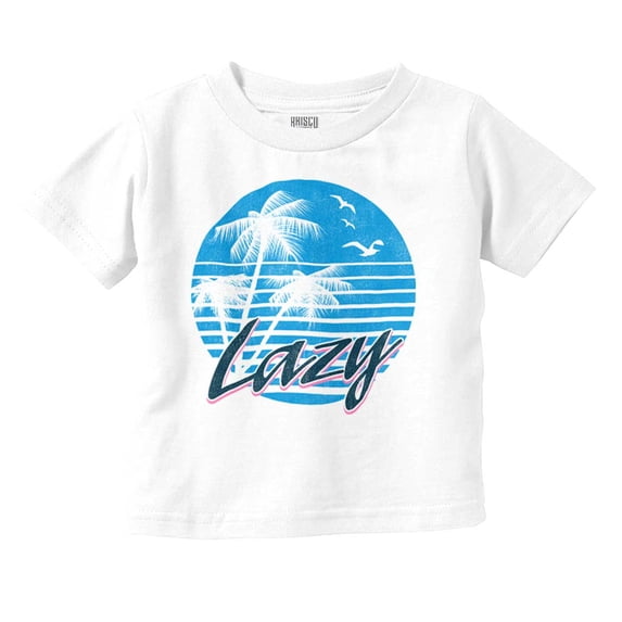 Lazy Beach Bum Procrastinator Retro Toddler Boy Girl T Shirt Infant Toddler Brisco Brands 12M