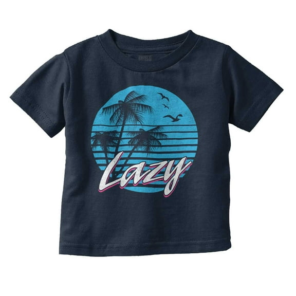 Lazy Beach Bum Procrastinator Retro Toddler Boy Girl T Shirt Infant Toddler Brisco Brands 24M