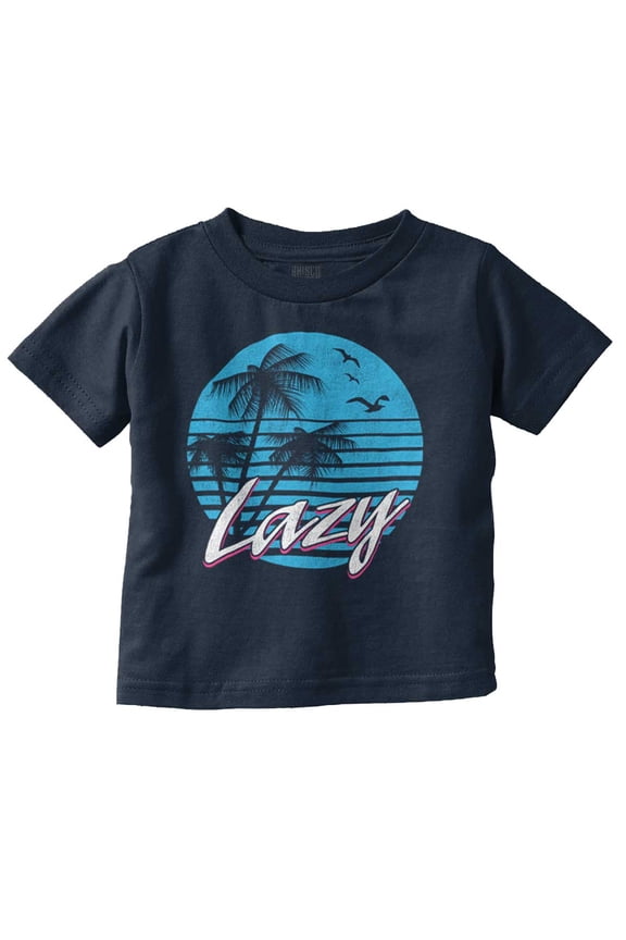 Lazy Beach Bum Procrastinator Retro Toddler Boy Girl T Shirt Infant Toddler Brisco Brands 5T