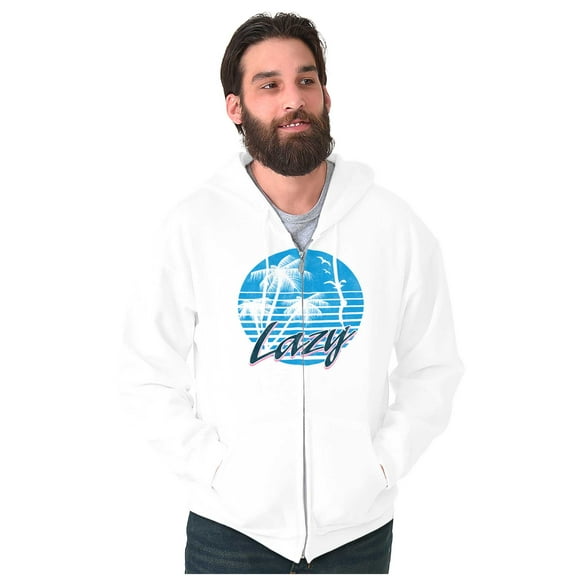 Lazy Beach Bum Procrastinator Retro Zip Up Hoodie Men's Women's Brisco Brands L