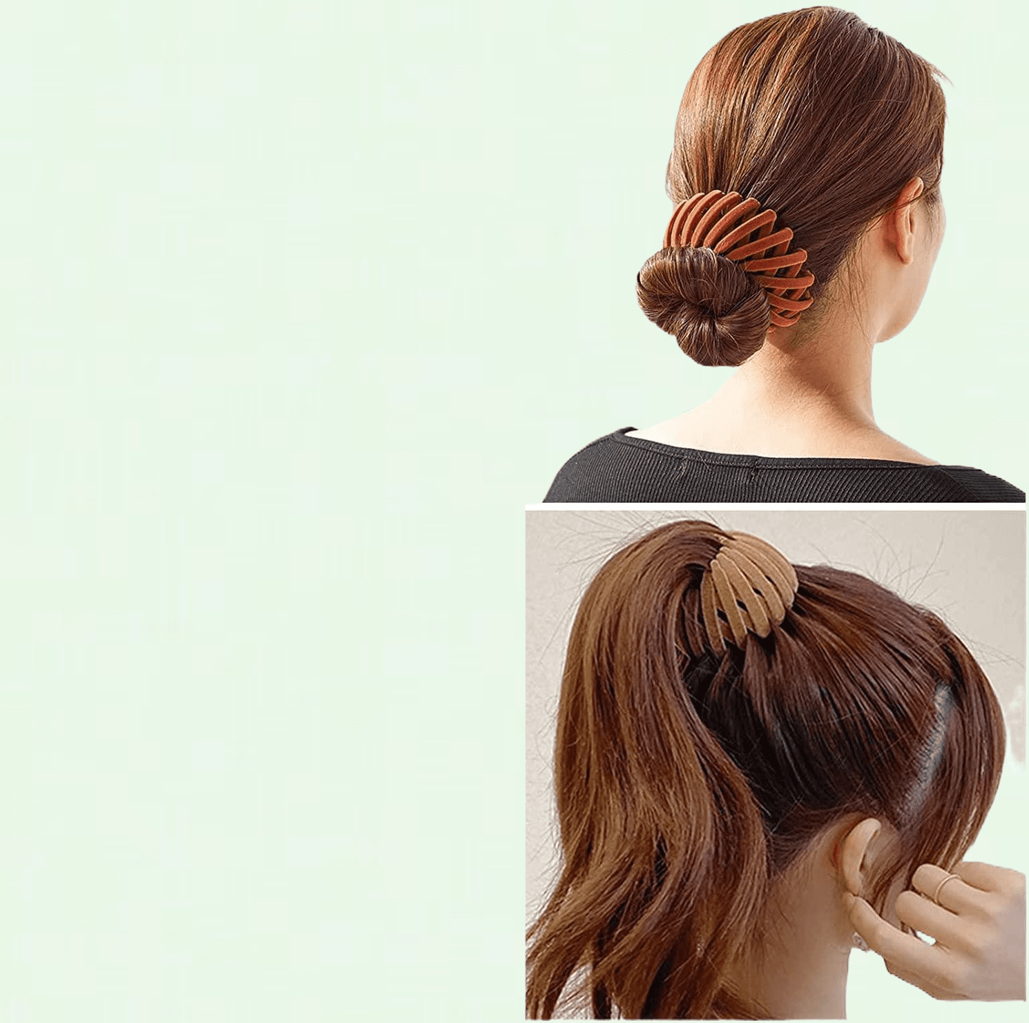 Lazy Bird Nest Plate Hairpin Set, Velvet Bun Maker Clips and Expandable