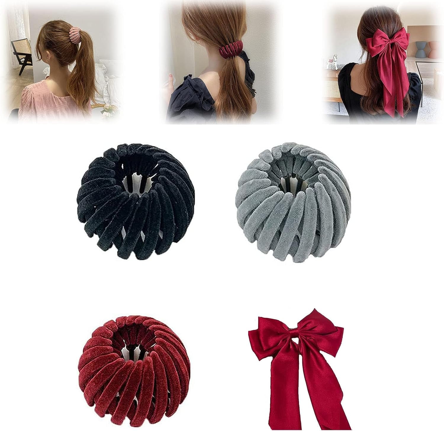 Lazy Bird's Nest Plate Hairpin Birds Nest Shaped Hair Holder with Bow