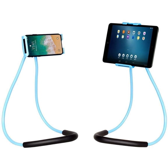 Lazy Bracket Adjustable Gooseneck Mount for Phones, 360 Degrees Rotation, Sky Blue