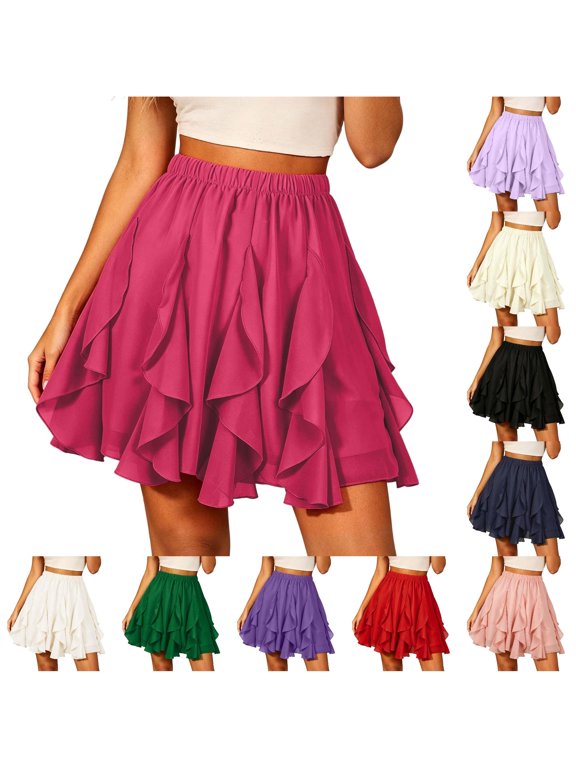 Lazy and Casual Pleated High Waisted Lace Edged Half Length Skirt Maternity Skirts Pleated Skirt Midi Skirt with Slit Detachable Skirt Wedding Dress Sparkly Skirt Skirts for Women Maternity