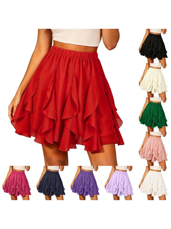 Lazy and Casual Pleated High Waisted Lace Edged Half Length Skirt Maternity Skirts Pleated Skirt Midi Skirt with Slit Detachable Skirt Wedding Dress Sparkly Skirt Skirts for Women Maternity
