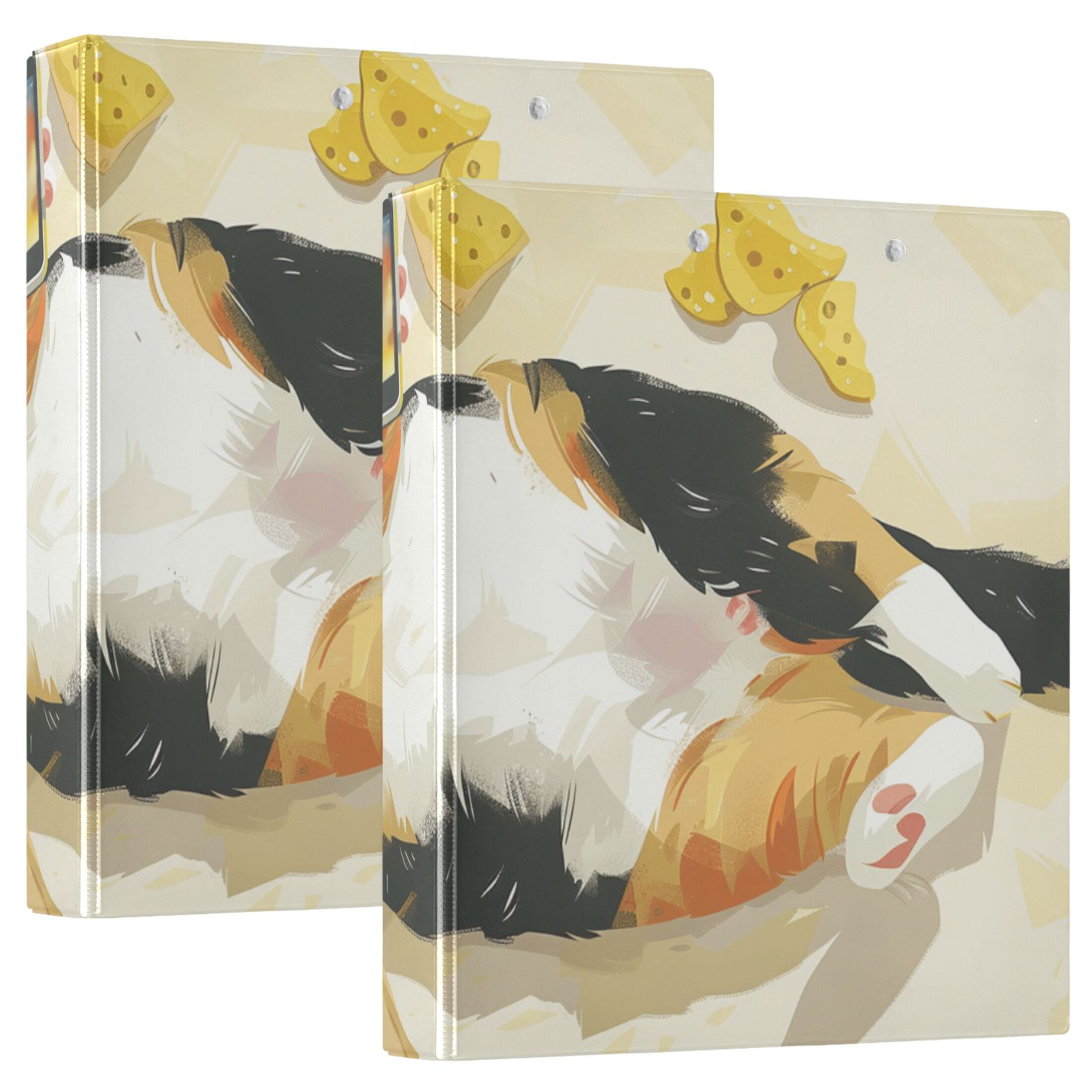 Lazy Cat 3 Ring Binders 1.5 inch Hardcover File Folders with Interior Pockets A4 Size Organizer for School Office Hospital