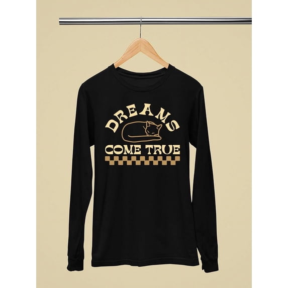 Lazy Cat Dreams Come True Long Sleeve Women's -SelectDesign Designs