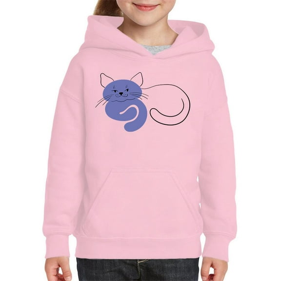 Lazy Cat Very Peri Hoodie Juniors -Image by Shutterstock, Large