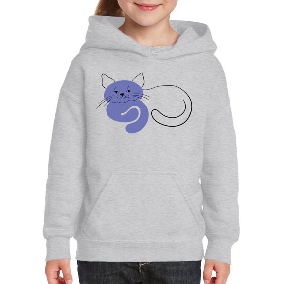 Lazy Cat Very Peri Hoodie Juniors -Image by Shutterstock, Large