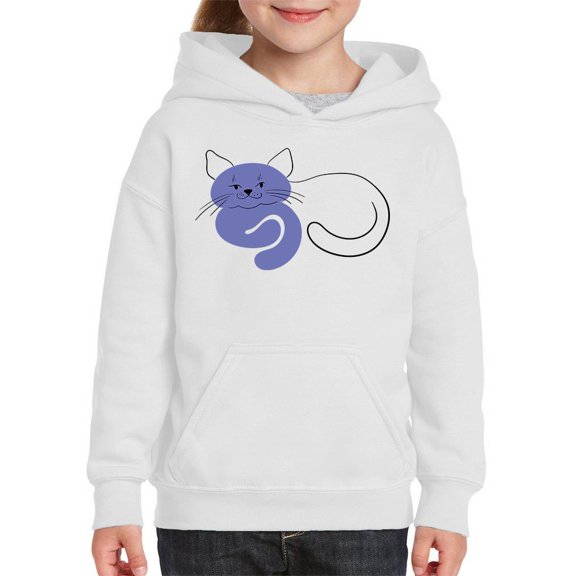 Lazy Cat Very Peri Hoodie Juniors -Image by Shutterstock,  Small
