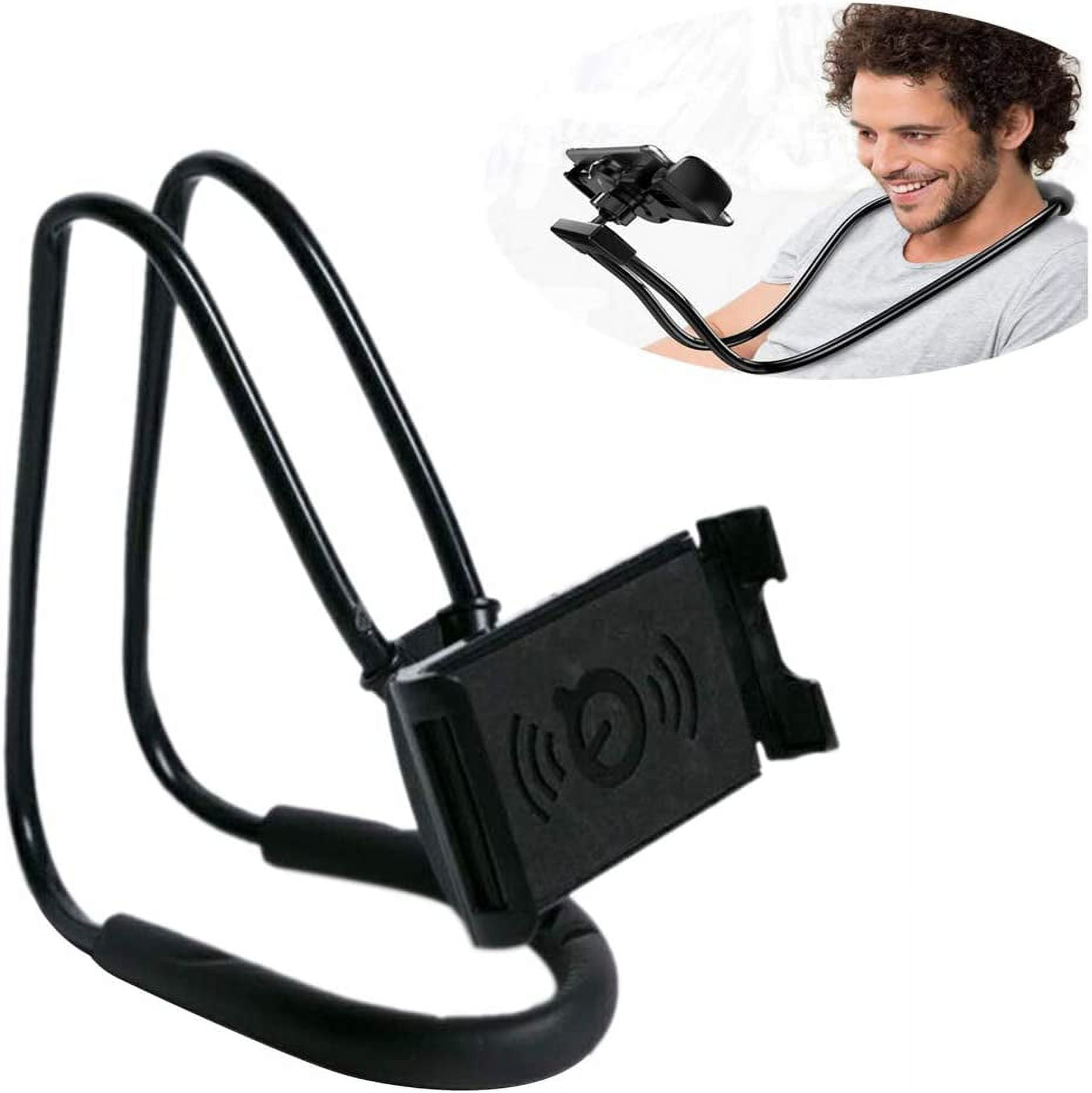 Lazy Cell Phone Mount Hanging on Neck, Golden^Li Flexible Long Arms