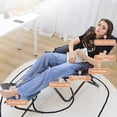 thumbnail image 1 of Lazy Chair with Ottoman, Folding Lounge Reclining Sofa Chair with Armrest Modern Comfy Lounge Chair with Side Pocket Leisure Chair for Bedroom, Living Room, Office, and Balcony, Gr, 1 of 7