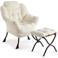 thumbnail image 1 of Lazy Chair with Ottoman, Large Lounge Accent Chair, Comfy Armchair with Folding Footrest,Reading Armchair with Side Pocket for Living Room, Bedroom, Dorm & Office, 1 of 7