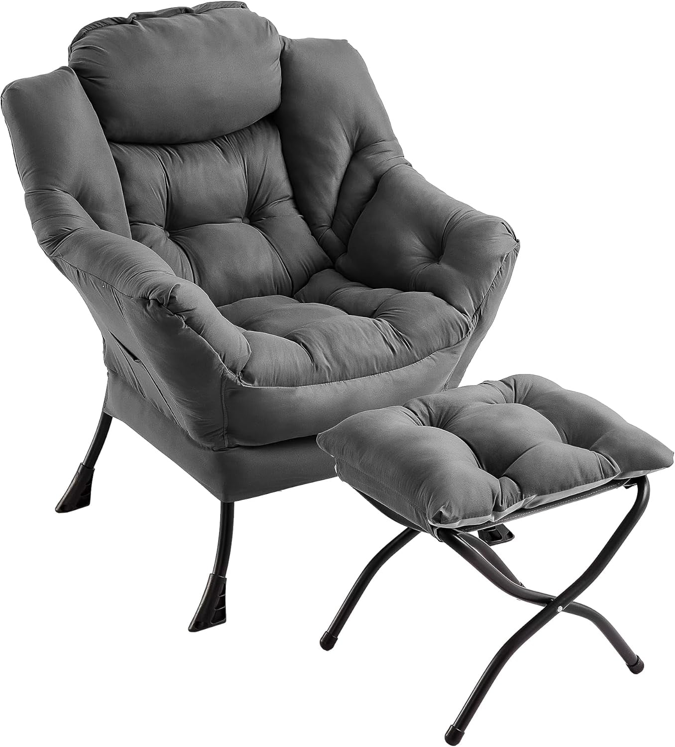 Lazy Chair With Ottoman, Modern Large Accent Lounge, Leisure Sofa ...