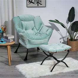 MEETWARM Modern Cotton Fabric Lazy Chair Upholstered Sofa with Side Pocket Red Walmart