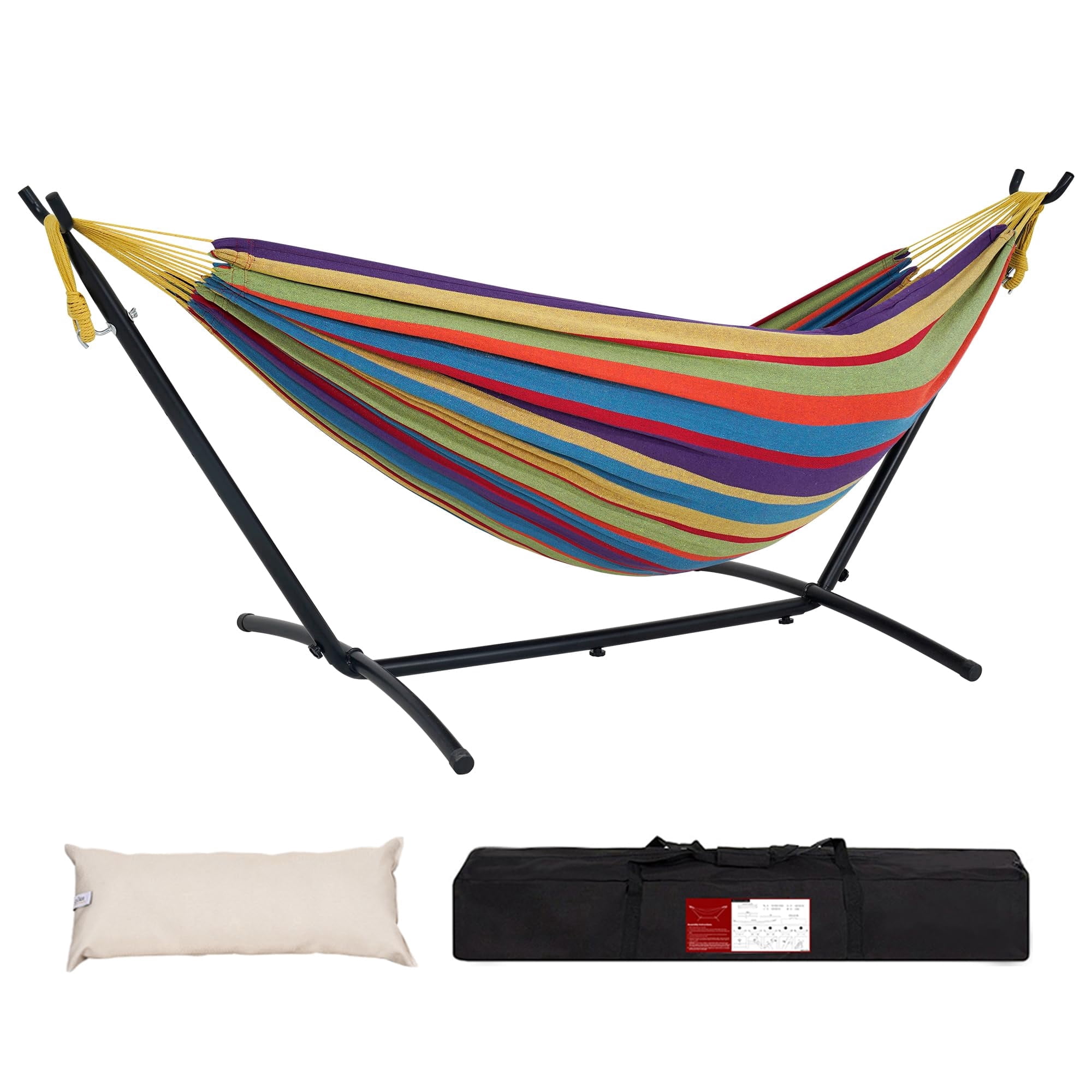 Lazy Daze Canvas Camping Classic Hammocks Double Size with 9FT Steel