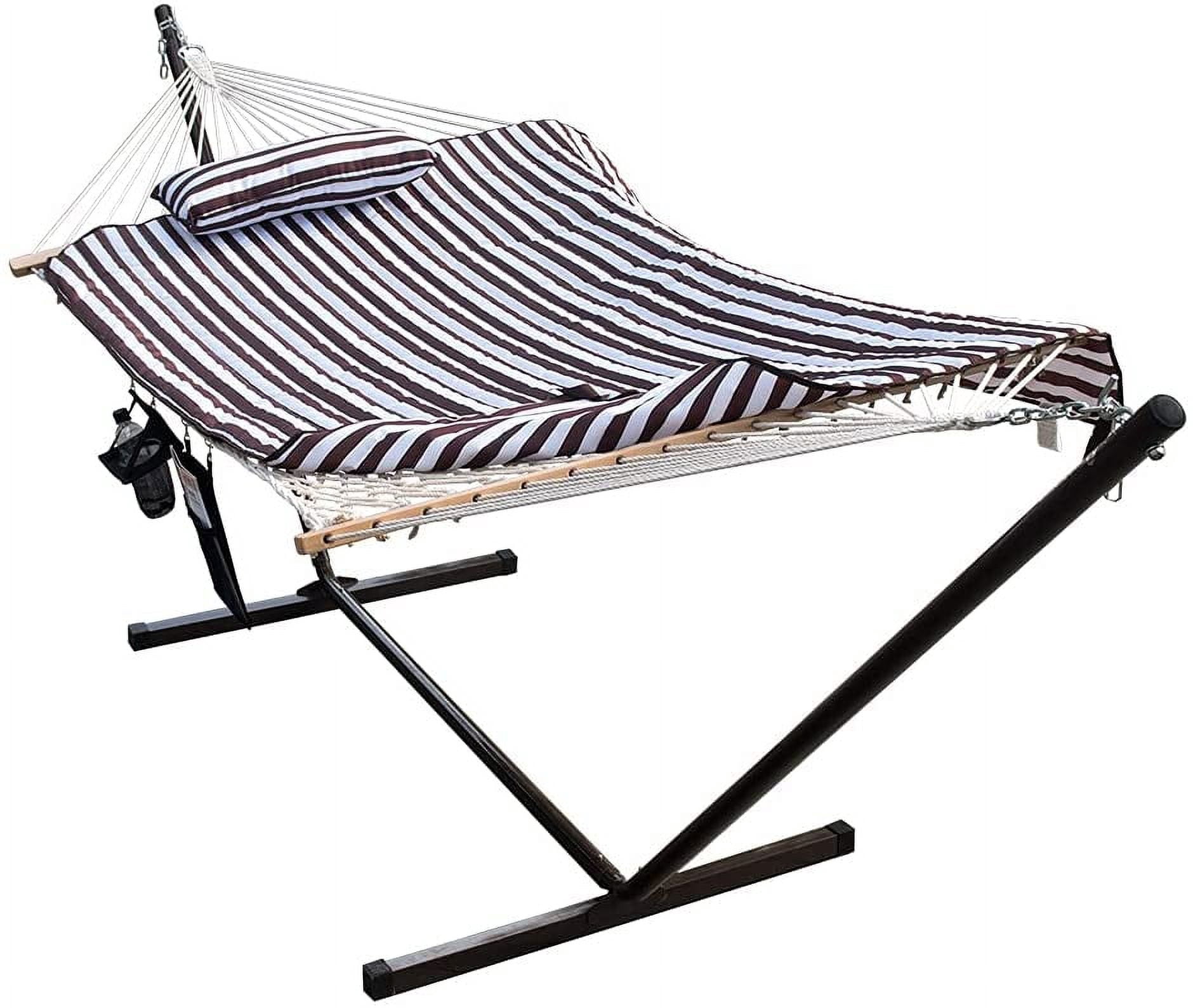 Lazydaze Hammocks 12 Feet Steel Hammock Stand, Cotton Rope Hammock
