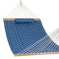 thumbnail image 1 of Lazy Daze Hammocks Quilted Fabric Hammock with Pillow for Two Person Double Size Spreader Bar Heavy Duty Stylish, Blue Floral, 1 of 7