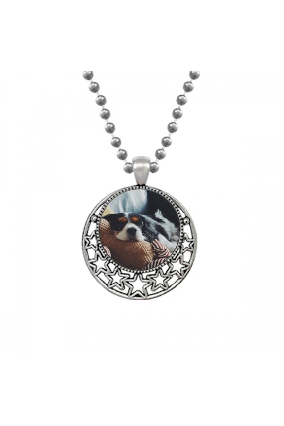 Lazy Dog Animal Sentimental Picture Necklaces Pendant Retro Moon Stars Jewelry