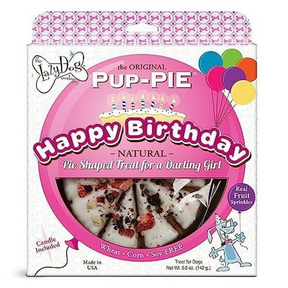 Lazy Dog Cookie 100930 5 oz The Original Pup-Pie Happy Birthday Pie Shaped Dog Treat