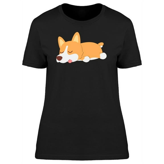 Lazy Dog Cute Welsh Corgi T-Shirt Women -Image by Shutterstock, Female Medium