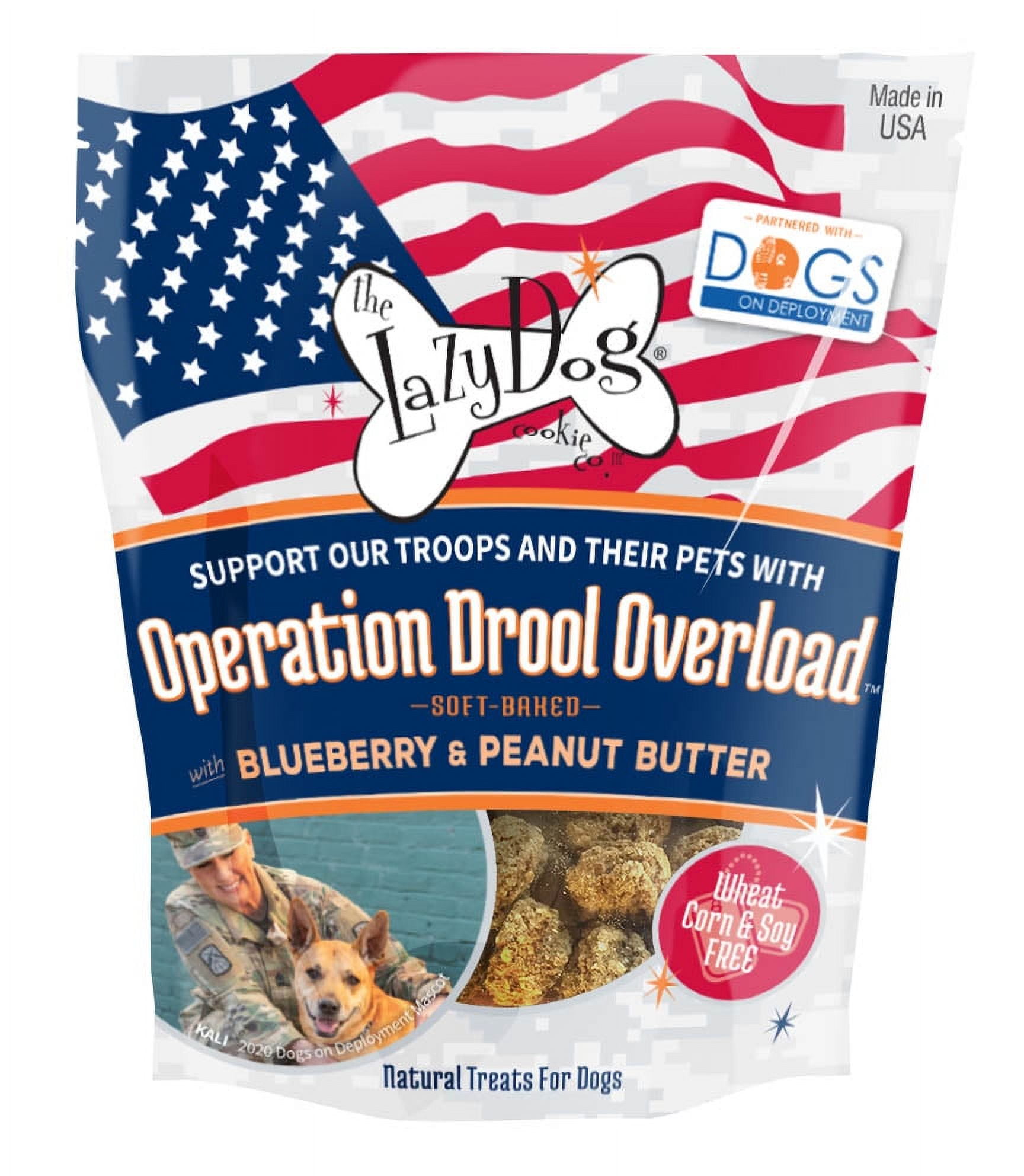 Lazy Dog Cookie 142009 5 oz Operation Drool Overload Soft Baked Blueberry & Peanut Butter Dog Treat