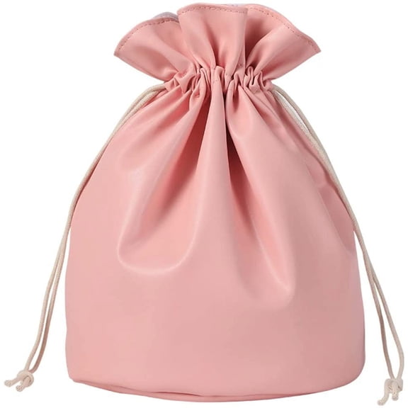 Lazy Drawstring Makeup Bag,Drawstring Waterproof Cosmetic Bucket Bag Multifunctional Toiletry Bag Cosmetic Bag Makeup Bag Small Cosmetic Organizer Travel Makeup Pouch