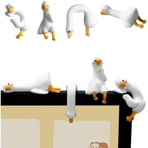Lazy Duck Computer Decoration, Intricate 3D Cute Duck Figurine for Desk, Funny Decoration for Computer Monitor, Office Desk, and Car Interior