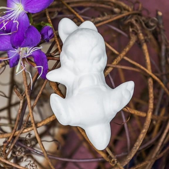 Lazy Fuzzy Bunny Rabbit Add On 3" STOCK Ceramic Bisque Ready To Paint Pottery