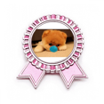 thumbnail image 1 of Lazy Head Lovely Pet Dog Expression Badge Brooch Pin Pink Winner Award Medal, 1 of 3