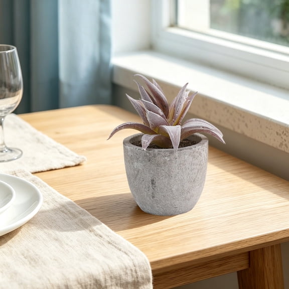 Lazy Home Artificial Plant Gift, Mini Fake Potted Arrangement With White Pot, Plastic Table Greenery, Compact Decor Ornament for Kitchen Bar, Office and Household Table Display