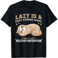 thumbnail image 1 of Lazy Is A Very Strong Word Sloth Gift Unisex T-Shirt for Men Women Kids Toddler,Black Color,Size 5/6, 1 of 5