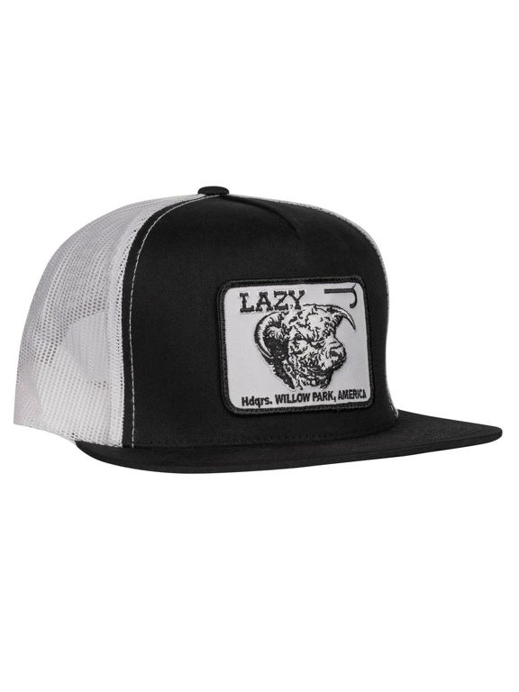 Lazy J Ranch Black White Willow Cattle Headquarters Classic Five Panel Trucker Hat
