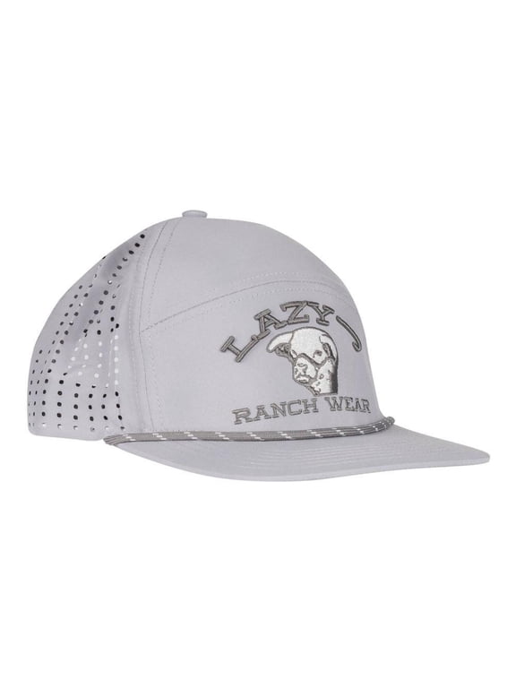 Lazy J Light Grey Show Time Embroidered Performance Rope Trucker Hat