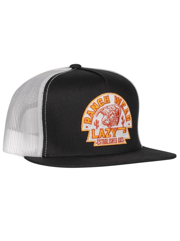 Lazy J Ranch Black White Rusty Arrowhead Classic Five Panel Trucker Hat