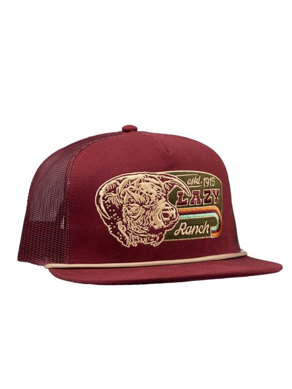 Lazy J Ranch Maroon Redford Classic Rope Trucker Hat