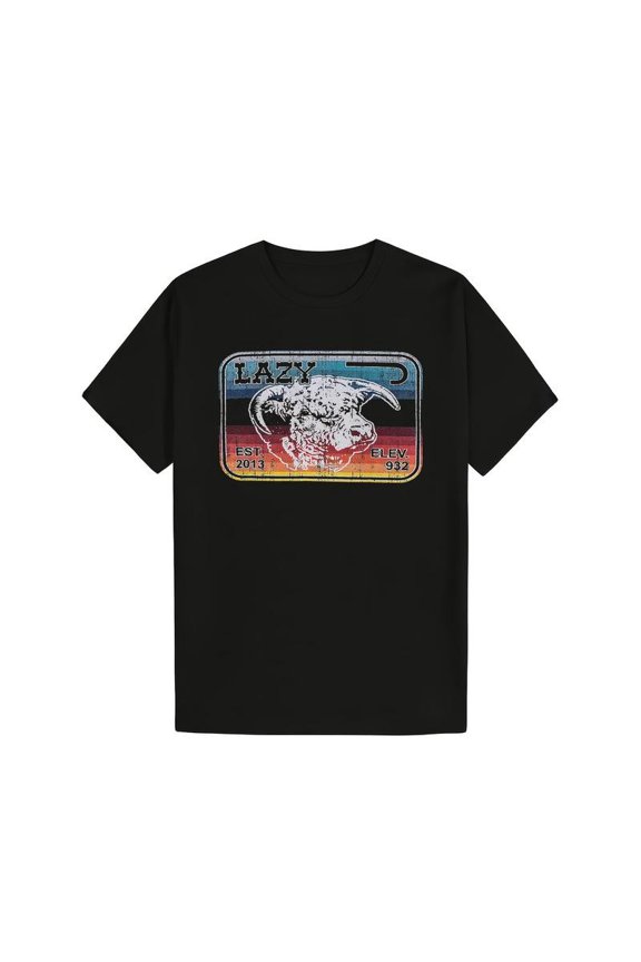 Lazy J Ranch Serape Elevation T-Shirt Cotton Graphic Soft And Comfortable