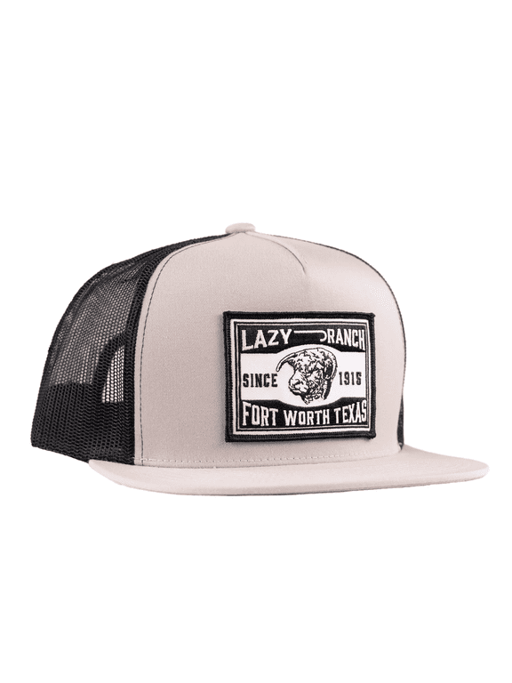 Ranch Silver Grey Black Fort Worth Classic Five Panel Trucker Hat