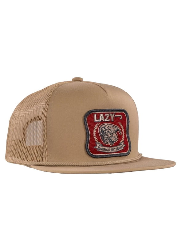 Lazy J Ranch Tan Red America's Best Brand Classic Rope Trucker Hat