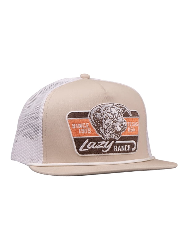 Lazy J Ranch Tan White Texas Rust Classic Rope Trucker Hat