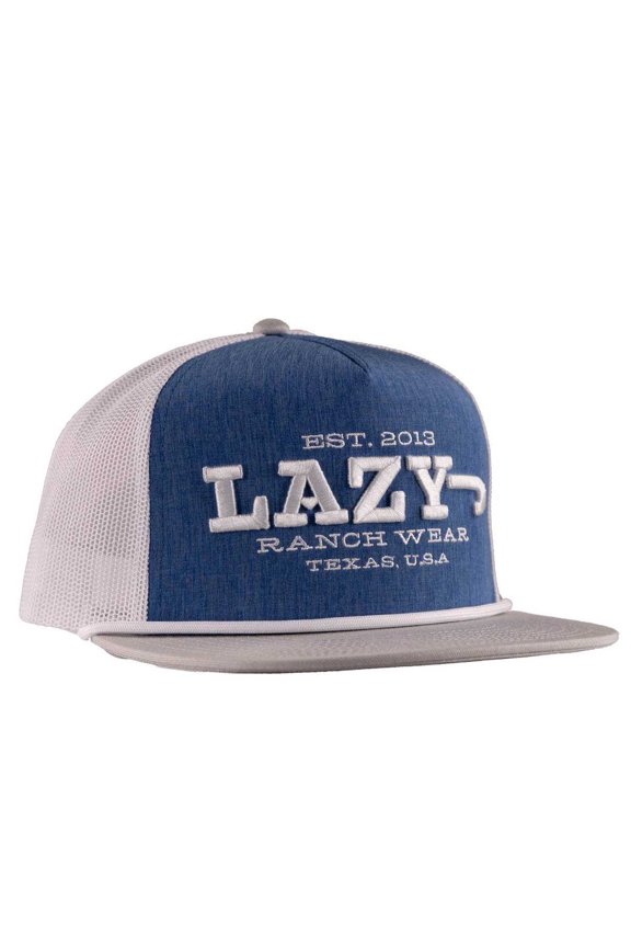 Ranch Wear Unisex Dime Box Blue & White Mesh Back Snapback Patch Cap Hat (OS, BLUEWHT)