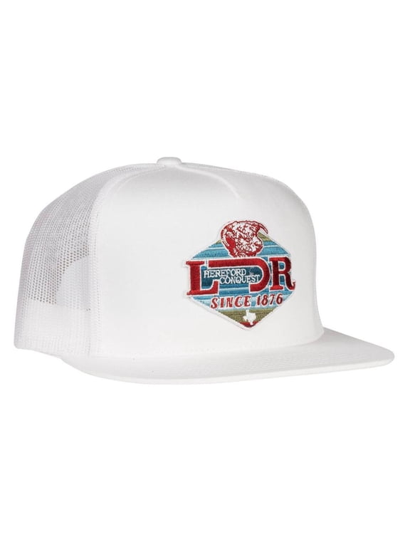 Lazy J Ranch White Conquest Classic Five Panel Trucker Hat
