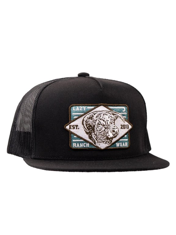 Lazy J Ranch Youth Black Iron Horn Classic Five Panel Trucker Hat