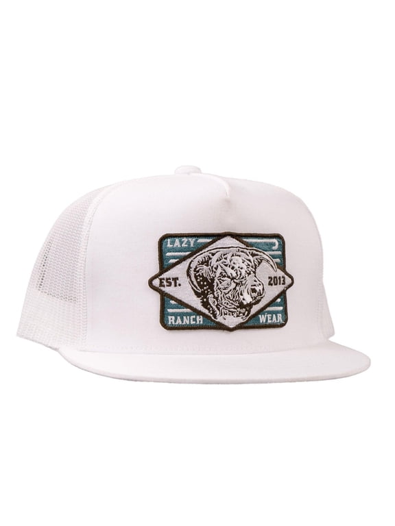 Lazy J Ranch Youth White Iron Horn Classic Five Panel Trucker Hat